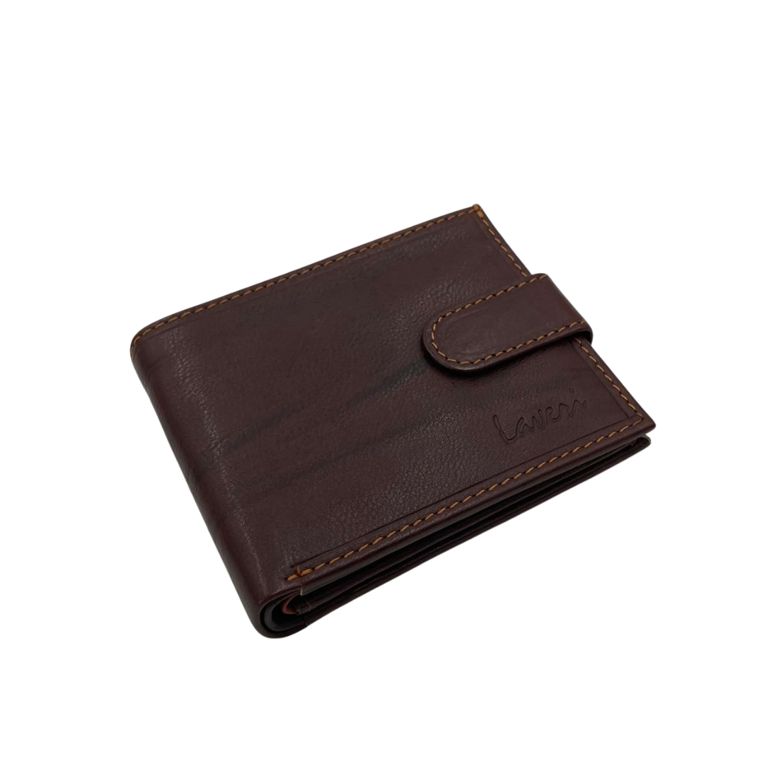 Mens Genuine Leather Mens wallet Leather Lined Bi fold Wallet For Men # 1005CL