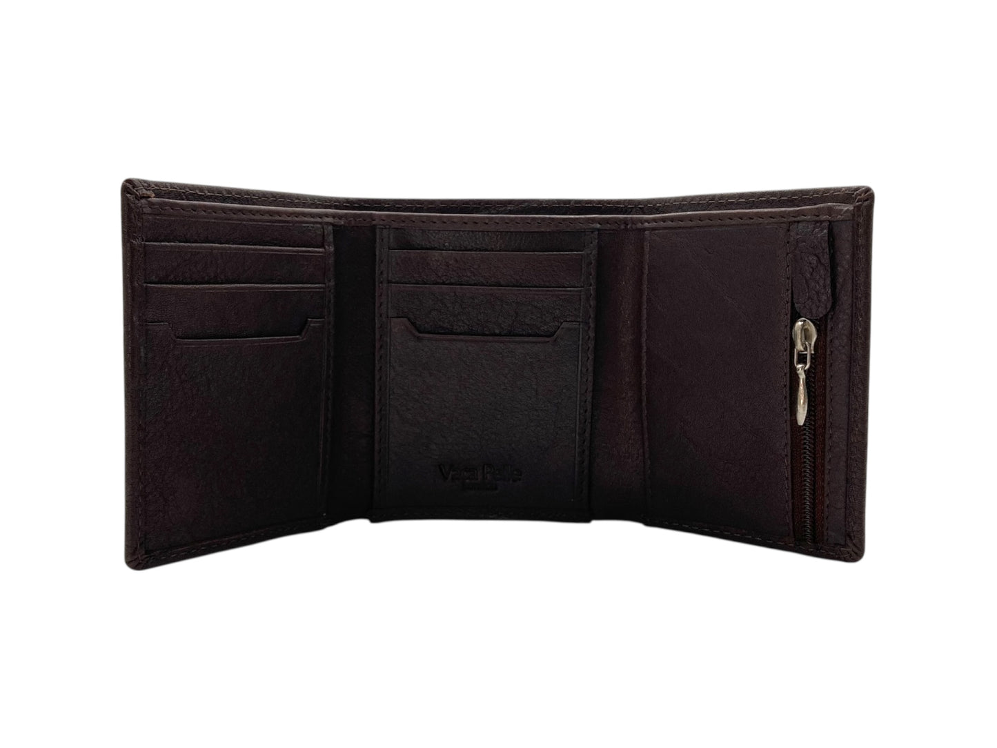 VacaPelle 8-10 Cards Trifold Genuine Leather Wallet # 4699