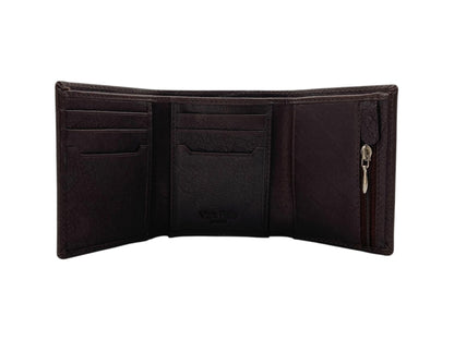 VacaPelle 8-10 Cards Trifold Genuine Leather Wallet # 4699