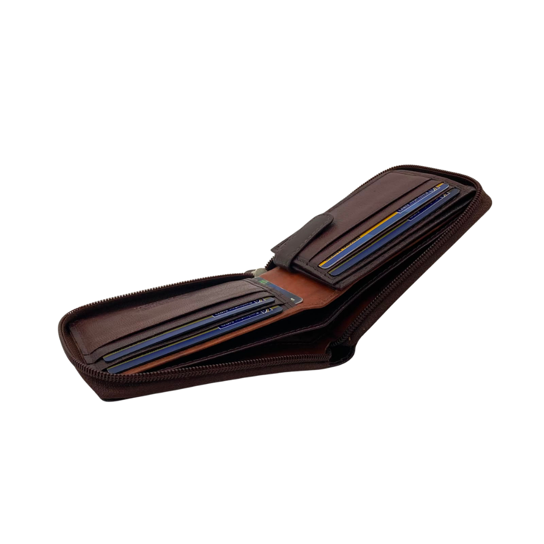 Fullzip leather mens Wallet #1756Z