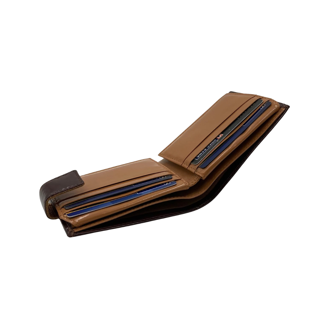 Classic Men's Waterproof Bifold Leather Wallet with Flip ID Window #1729 L