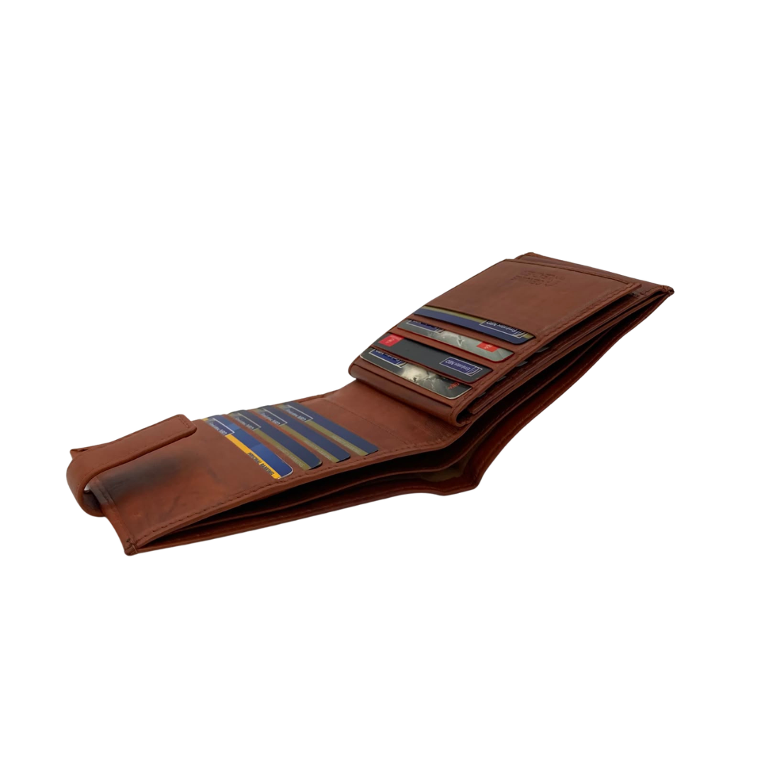 Antq, Smooth Leather Wallet With Inside Leather Lining # 1888L