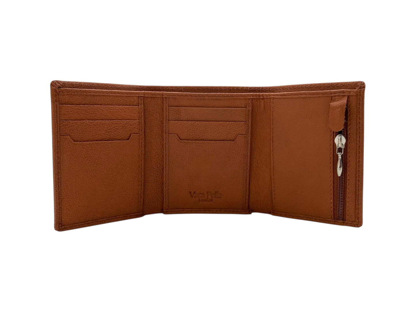 VacaPelle 8-10 Cards Trifold Genuine Leather Wallet # 4699