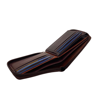Fullzip leather mens Wallet #892Z