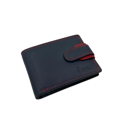 Mens Genuine Leather Mens wallet Leather Lined Bi fold Wallet For Men # 1350CBL