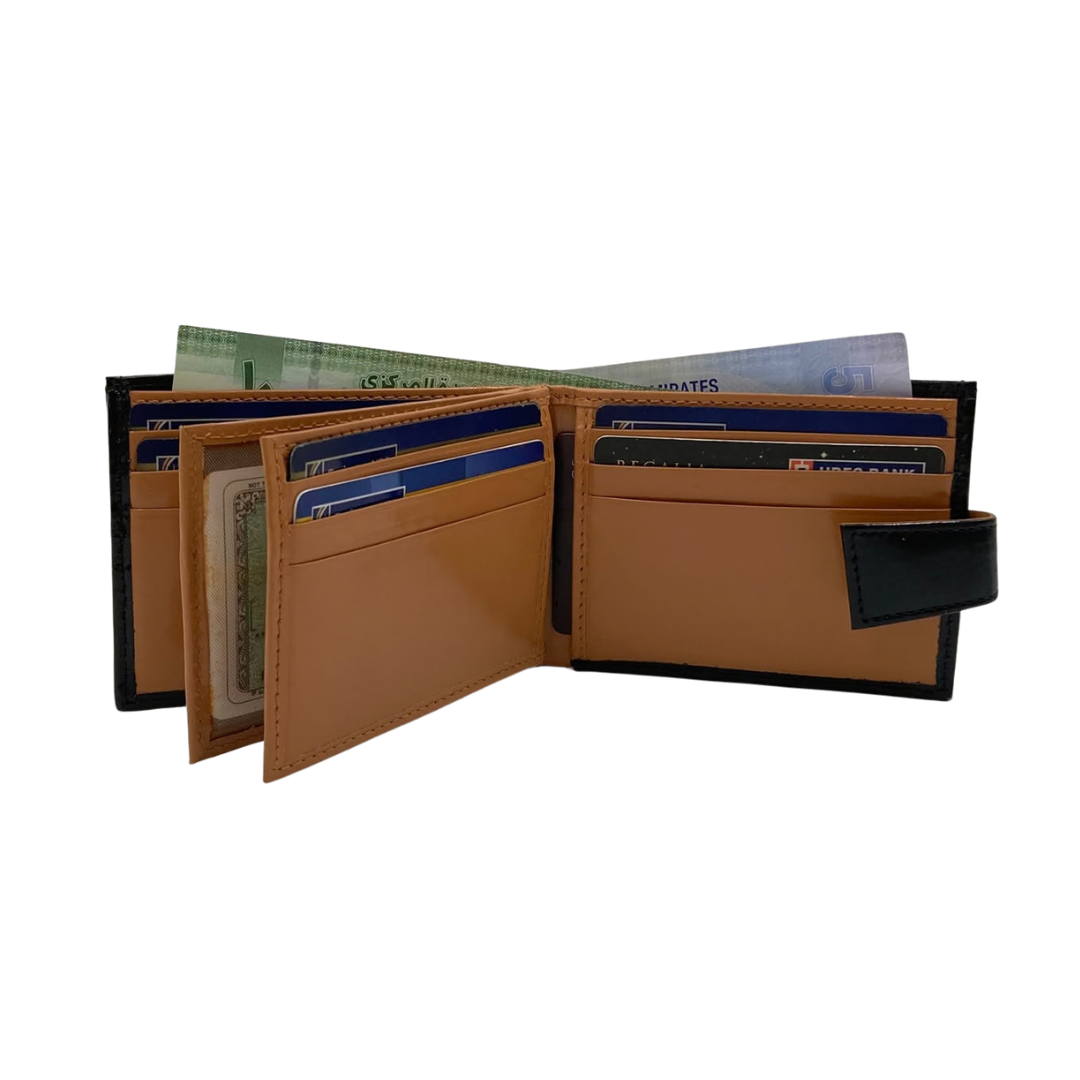 Classic Men's Waterproof Bifold Leather Wallet with Flip ID Window # 892L (C.L.)
