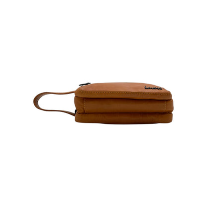 Hand Pouch, Wash Bag, Toiletry, Genuine Leather # 2040SH