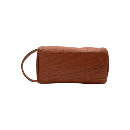 Hand Pouch, Wash Bag, Toiletry, Genuine Leather # 2694B