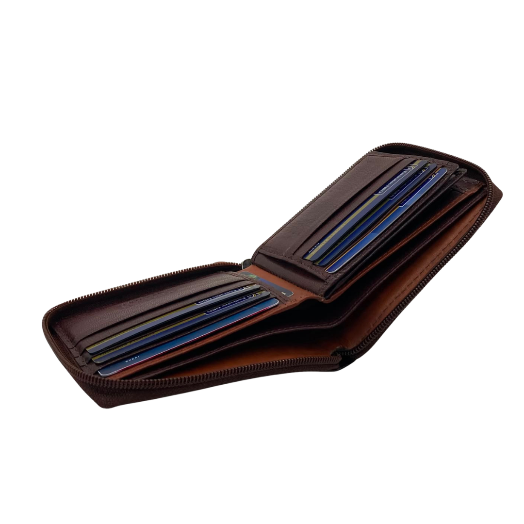 Fullzip leather mens Wallet #983AZ