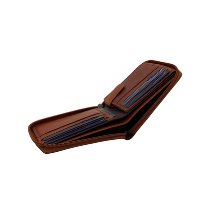 Fullzip leather mens Wallet #1756Z