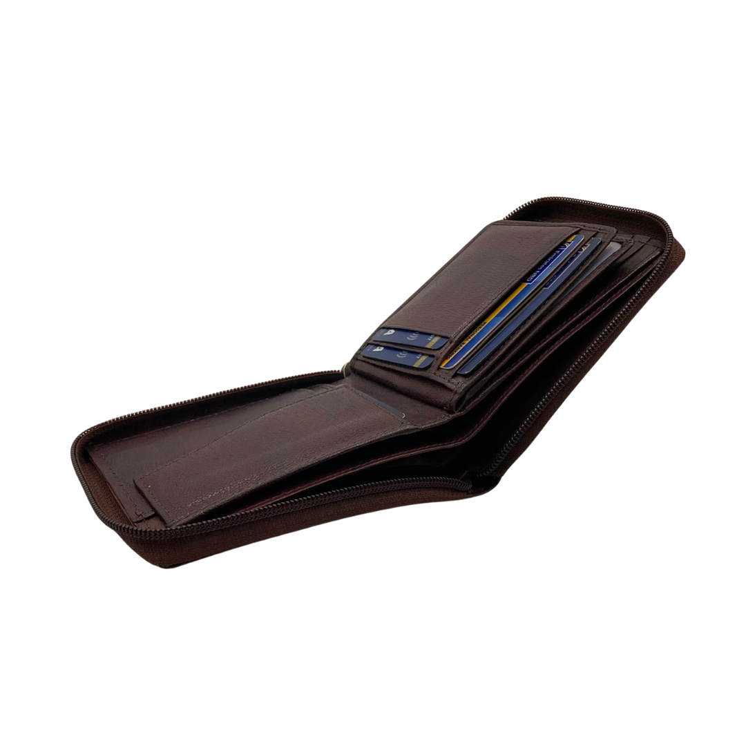 Fullzip leather mens Wallet #1406CZ