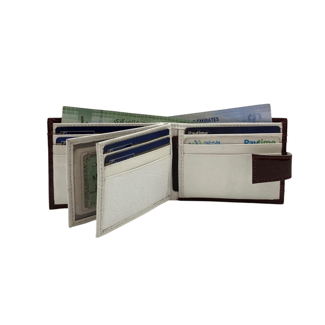 Classic Men's Waterproof Bifold Leather Wallet with Flip ID Window # 892L (D.L.)