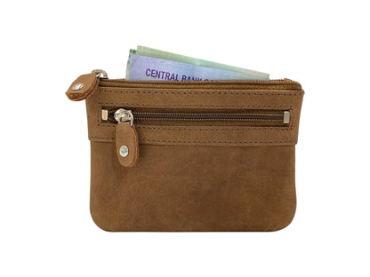 Slim Travel Top Zipper Cards, Cash, Coins & Key Wallet RFID # 1814