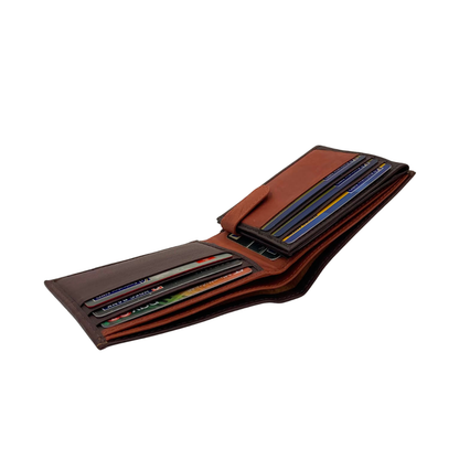 Mens Genuine Leather Mens wallet Leather Lined Bi fold Wallet For Men # 1426