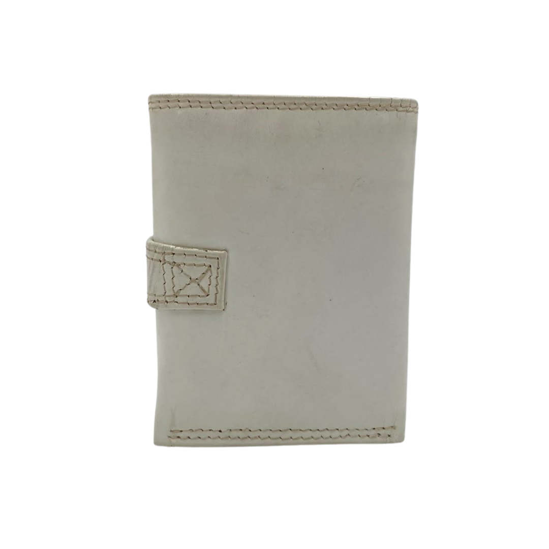 Men's Waterproof Bifold Leather Wallet with ID Window & Card Slots (White & Red Edition) #1125 [PLAIN]