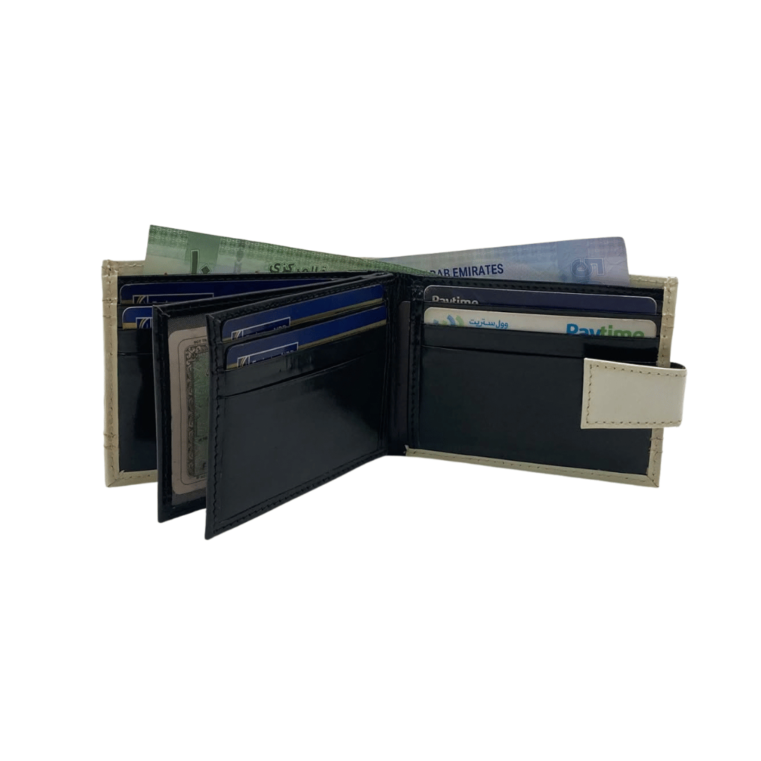 Classic Men's Waterproof Bifold Leather Wallet with Flip ID Window # 892L (D.L.)