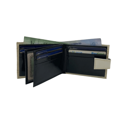 Classic Men's Waterproof Bifold Leather Wallet with Flip ID Window # 892L (D.L.)
