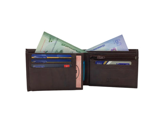 Smooth Leather Card & Coin Billfold Wallet # 1313Z