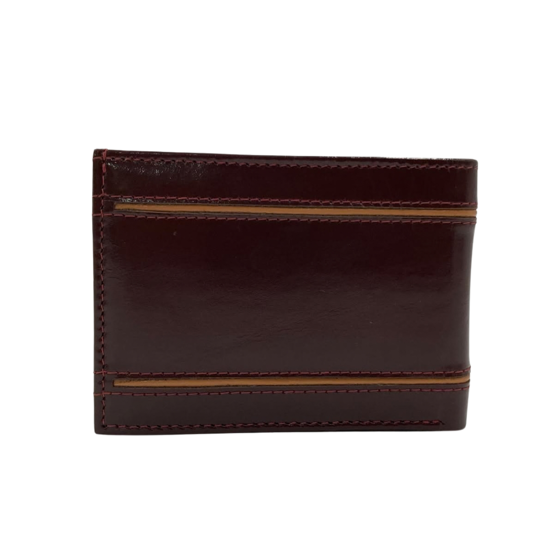 Classic Men's Waterproof Bifold Leather Wallet with Flip ID Window #1728 (D.L.)