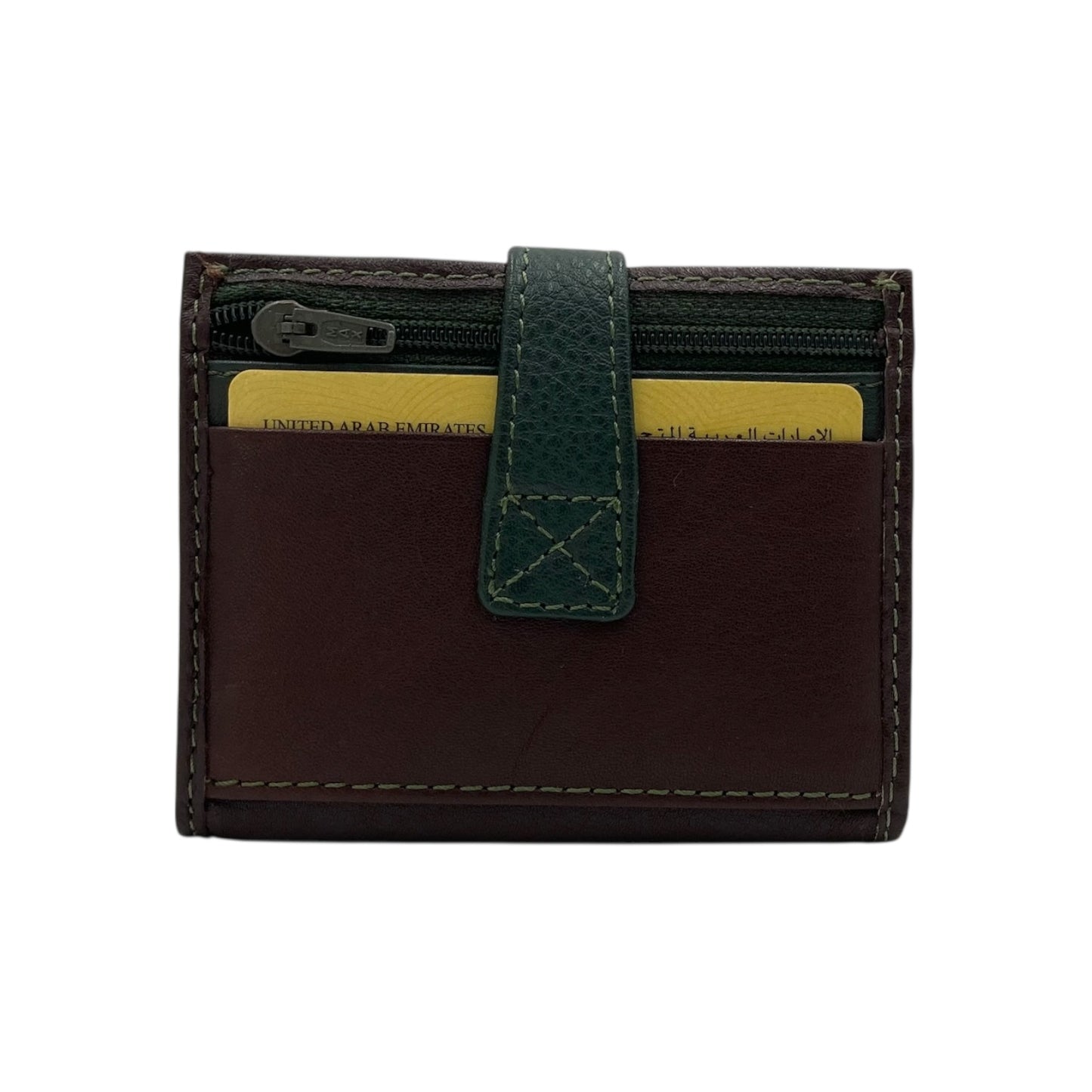 Card Case & Cash Wallet Compact Size 12 Card Space Plus Zip For Coins # 4029Z