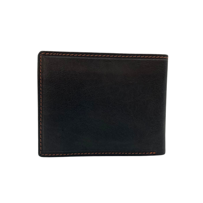 Mens Genuine Leather Mens wallet Leather Lined Bi fold Wallet For Men # 4021C