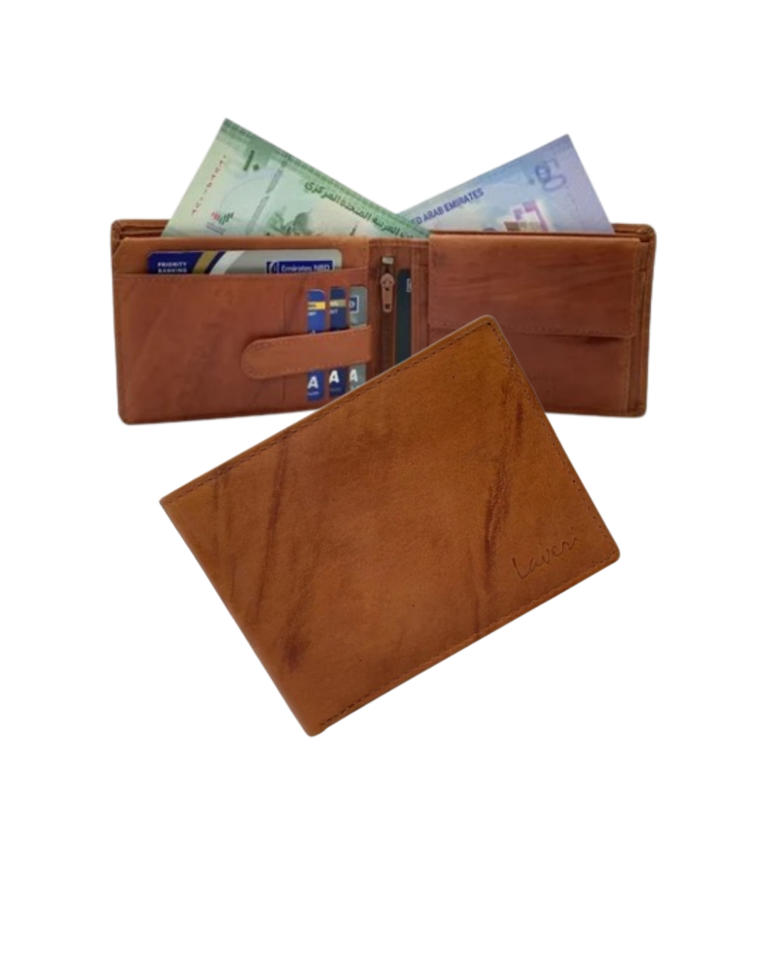 Smooth Leather Card & Coin Billfold Wallet # 1510