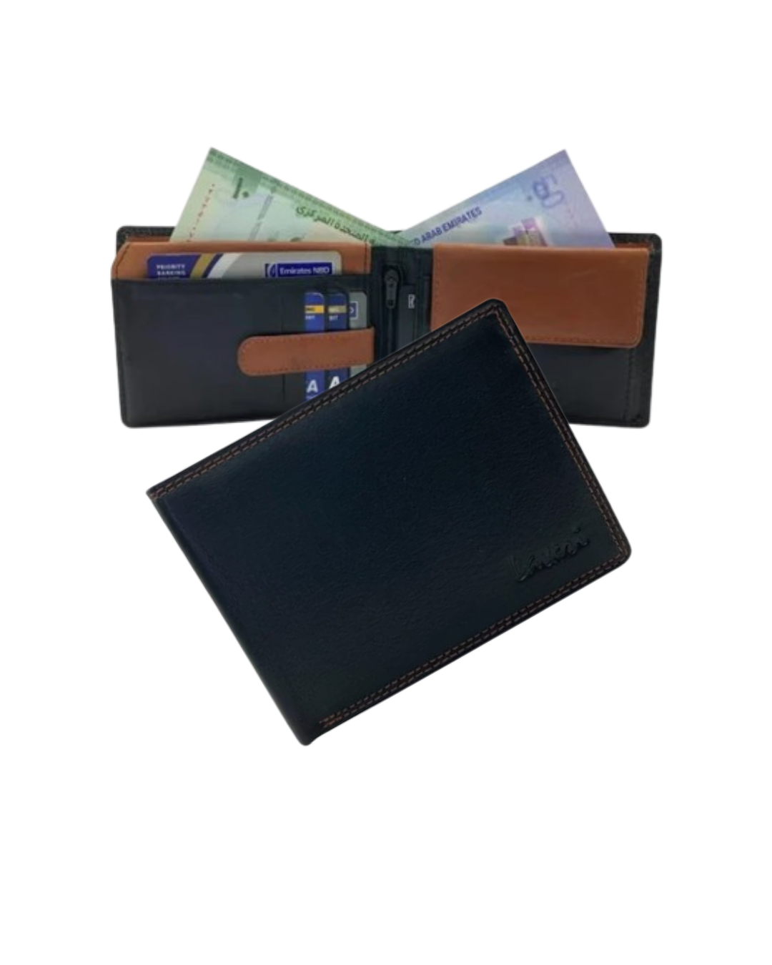 Smooth Leather Card & Coin Billfold Wallet # 1510
