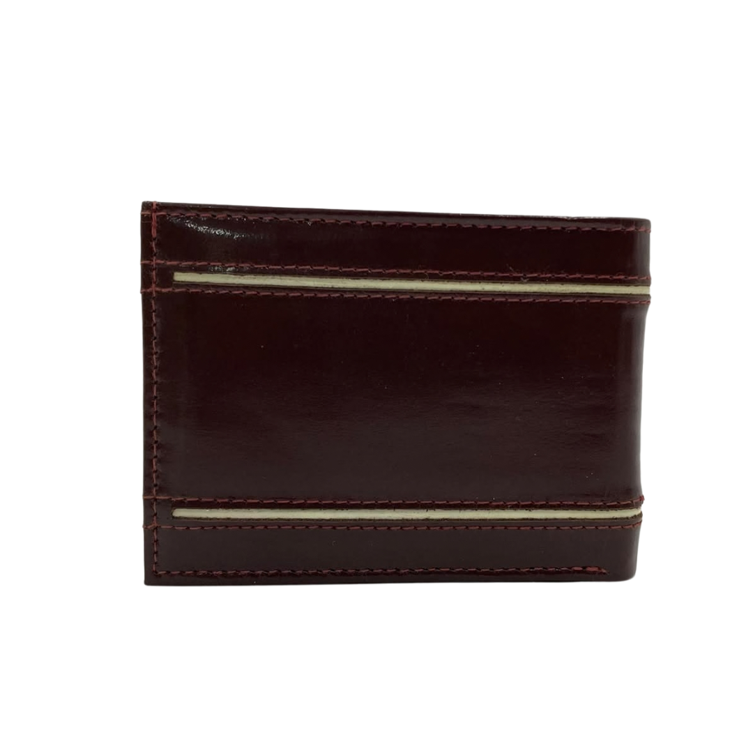 Classic Men's Waterproof Bifold Leather Wallet with Flip ID Window #1728 (D.L.)