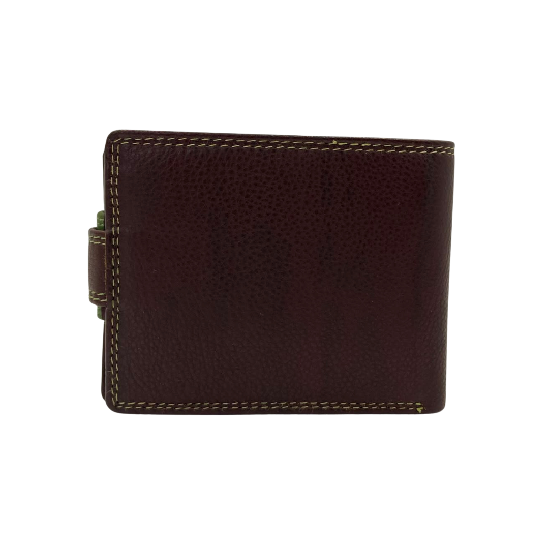 Mens Genuine Leather Mens wallet Leather Lined Bi fold Wallet For Men # 1350CBL
