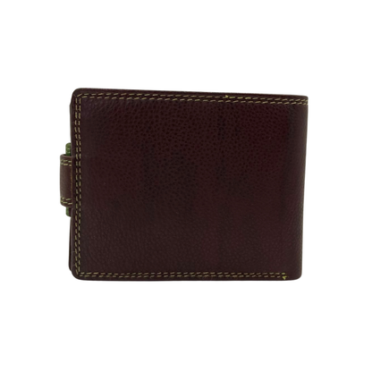 Mens Genuine Leather Mens wallet Leather Lined Bi fold Wallet For Men # 1350CBL