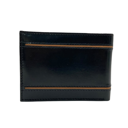 Classic Men's Waterproof Bifold Leather Wallet with Flip ID Window #1728 (D.L.)