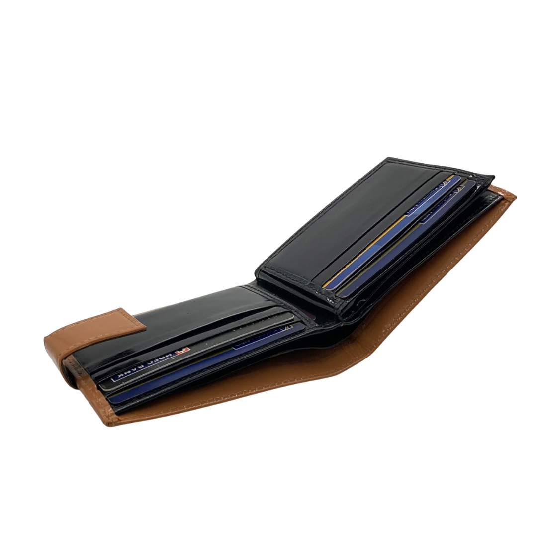 Classic Men's Waterproof Bifold Leather Wallet with Flip ID Window #892L