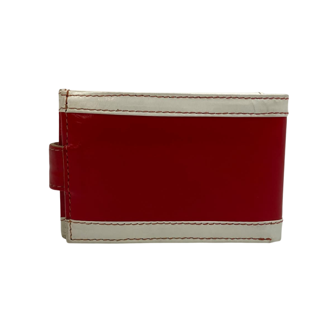 Men's Waterproof Bifold Leather Wallet with ID Window & Card Slots (White & Red Edition) #1020CL [PATTI]
