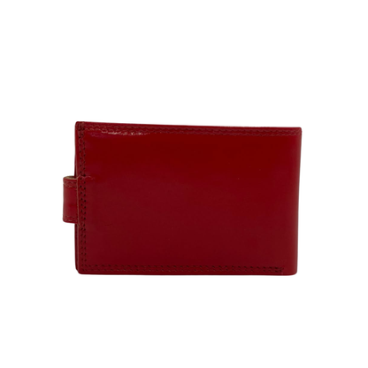 Men's Waterproof Bifold Leather Wallet with ID Window & Card Slots (White & Red Edition) #1020CL [PLAIN]