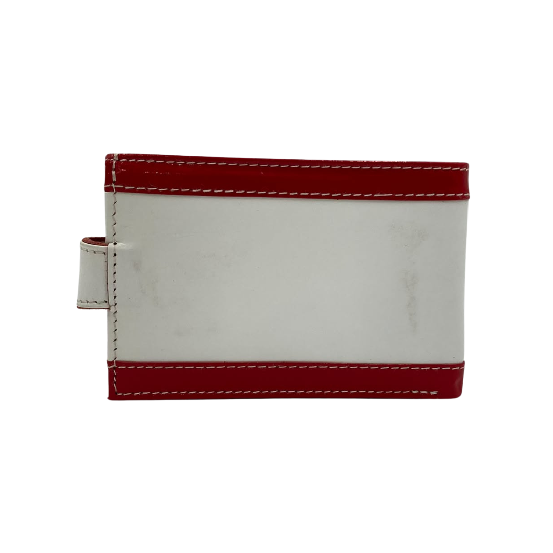 Men's Waterproof Bifold Leather Wallet with ID Window & Card Slots (White & Red Edition) #1020AL [PATTI]