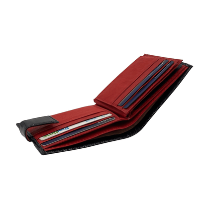 Classic Men's Waterproof Bifold Leather Wallet with Flip ID Window # 892L (D.L.)