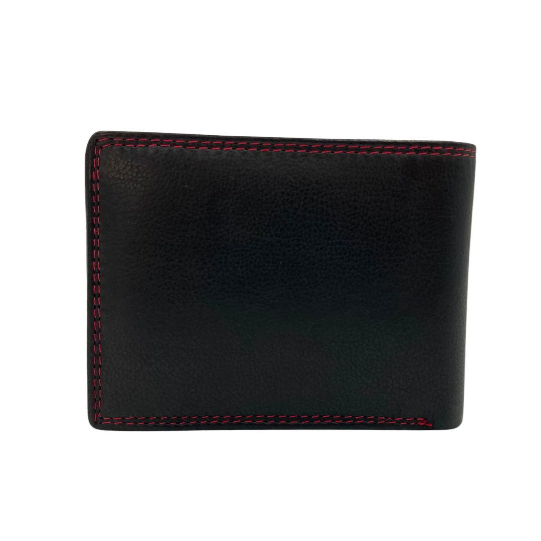 Mens Genuine Leather Mens wallet Leather Lined Bi fold Wallet For Men # 1350B