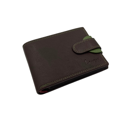 Mens Genuine Leather Mens wallet Leather Lined Bi fold Wallet For Men # 911C