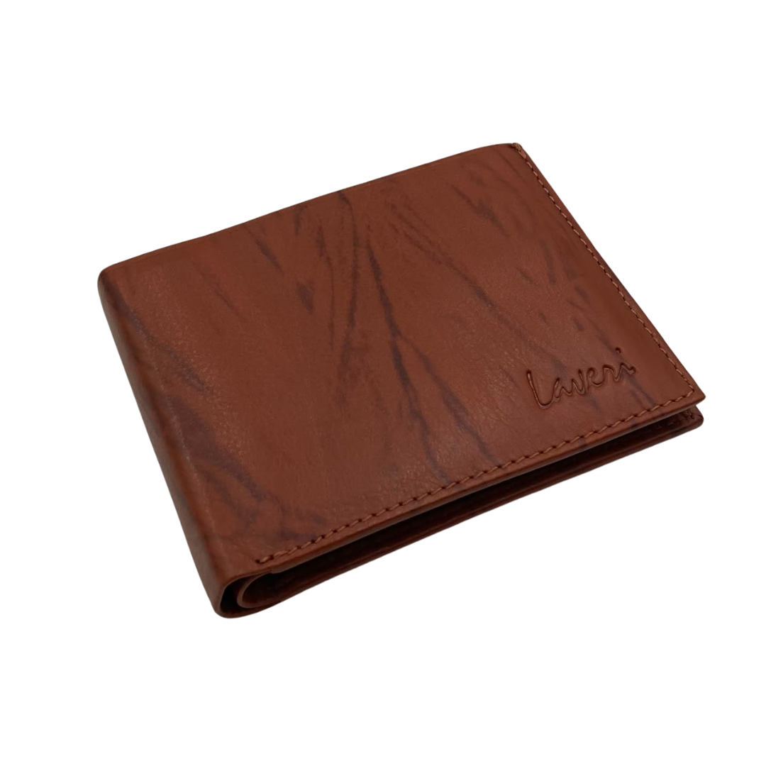 Mens Genuine Leather Mens wallet Leather Lined Bi fold Wallet For Men # 1013C