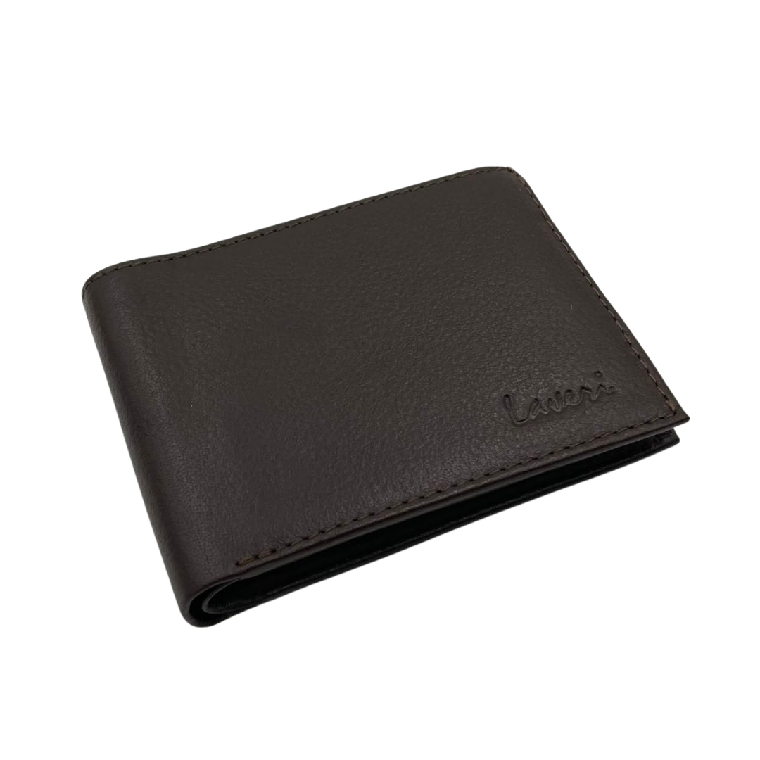 Mens Genuine Leather Mens wallet Leather Lined Bi fold Wallet For Men # 1013