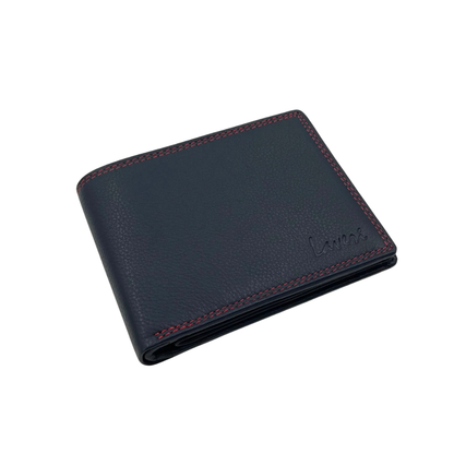 Mens Genuine Leather Mens wallet Leather Lined Bi fold Wallet For Men # 911C