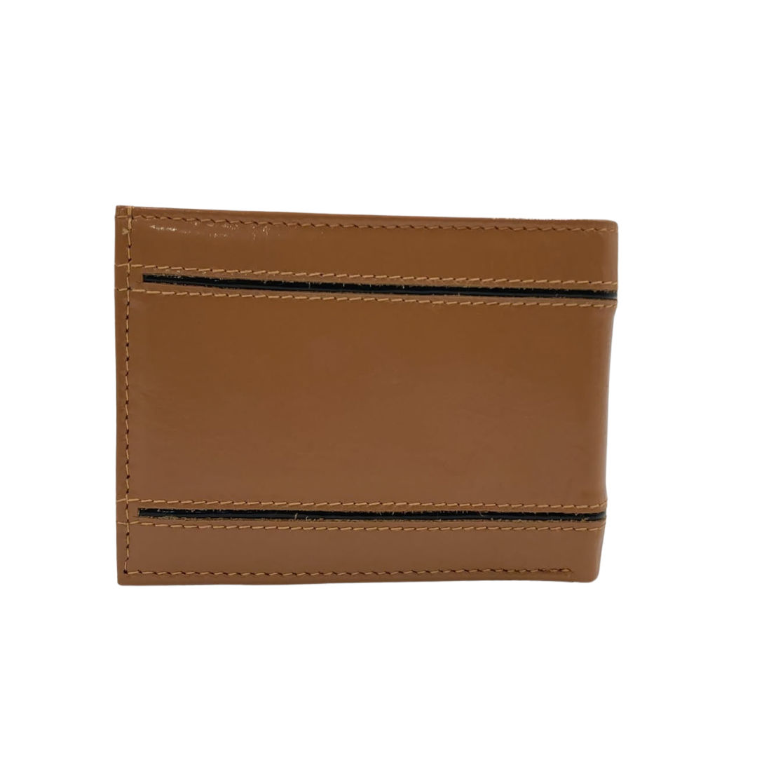 Classic Men's Waterproof Bifold Leather Wallet with Flip ID Window #1728 (D.L.)