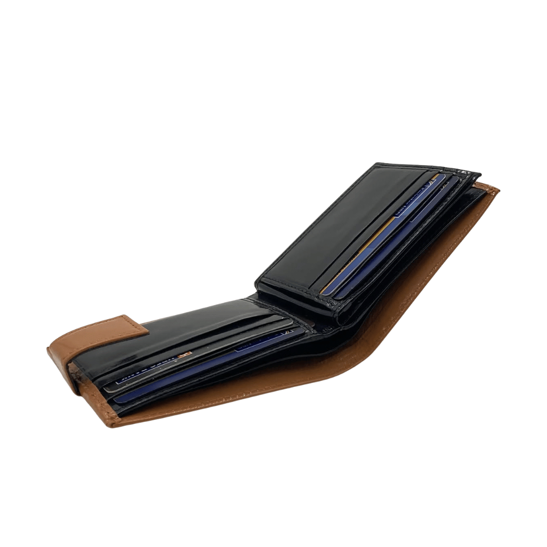 Classic Men's Waterproof Bifold Leather Wallet with Flip ID Window # 892L (C.L.)
