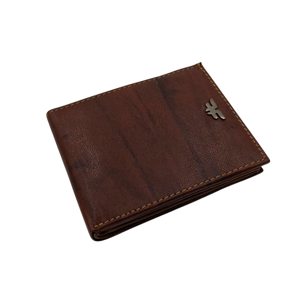 Mens Genuine Leather Mens wallet Leather Lined Bi fold Wallet For Men # 983A