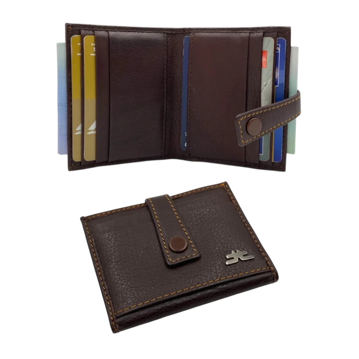 Card Case & Cash Wallet Compact Size 12 Card Space Plus Zip For Coins # 4029Z