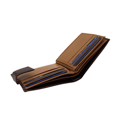 Classic Men's Waterproof Bifold Leather Wallet with Flip ID Window # 892L (C.L.)