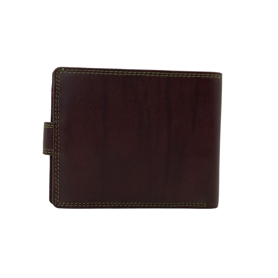 Mens Genuine Leather Mens wallet Leather Lined Bi fold Wallet For Men # 1357L