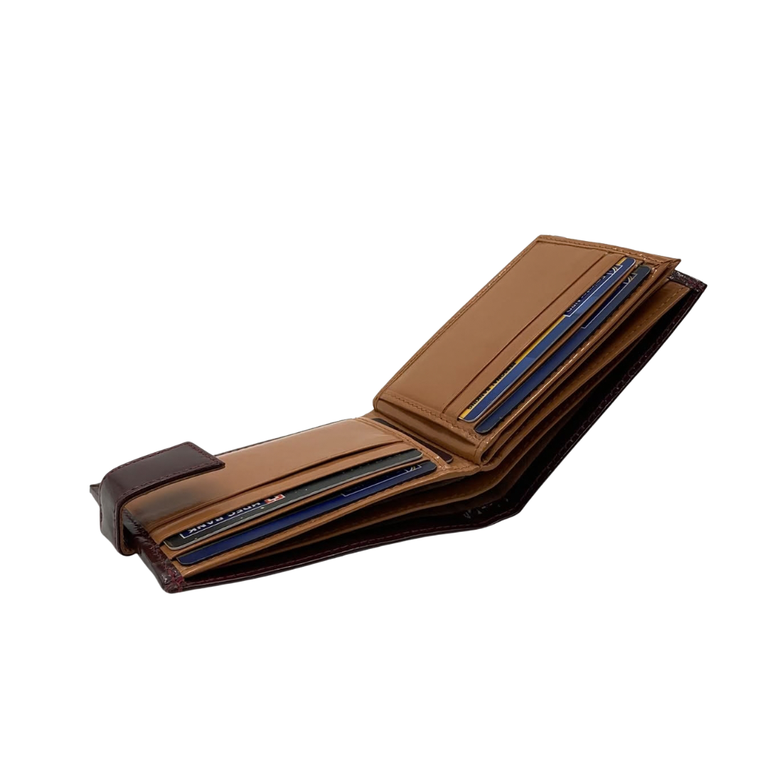 Classic Men's Waterproof Bifold Leather Wallet with Flip ID Window #892L