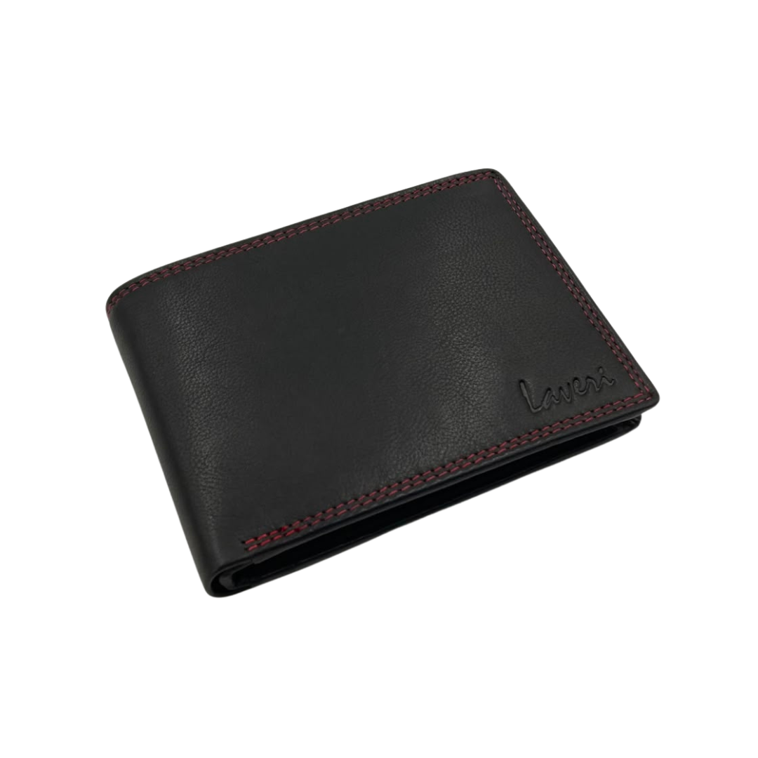 Mens Genuine Leather Mens wallet Leather Lined Bi fold Wallet For Men # 1510