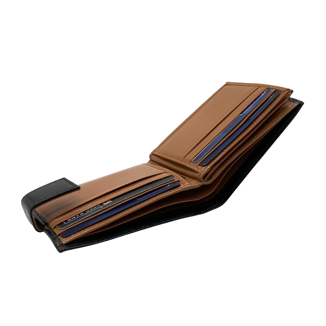 Classic Men's Waterproof Bifold Leather Wallet with Flip ID Window #892L